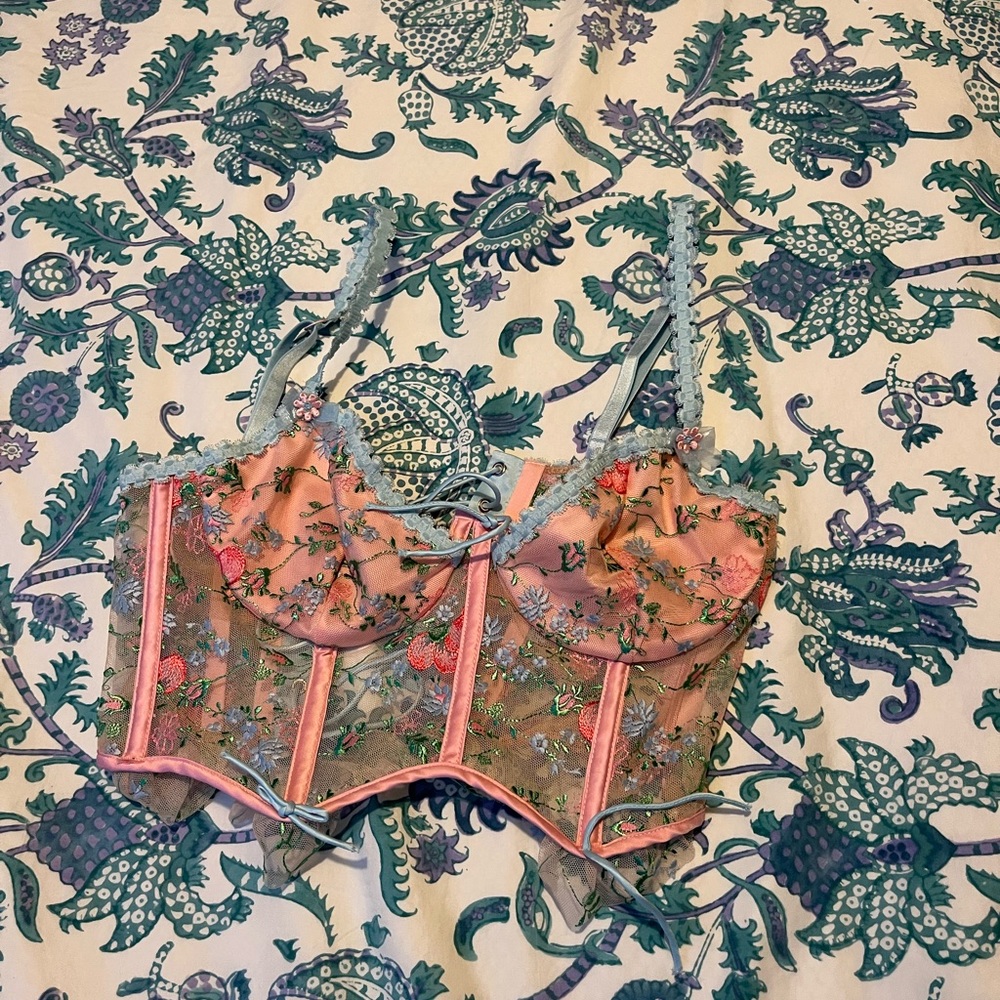 For Love and Lemons Floral Lace Bustier